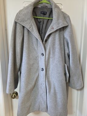 Women's Light Gray Wool-Blend Coat